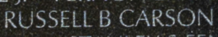 Name engraving of Sergeant Russell B. Carson on The Wall